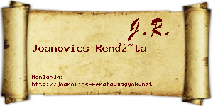 Joanovics Renáta névjegykártya